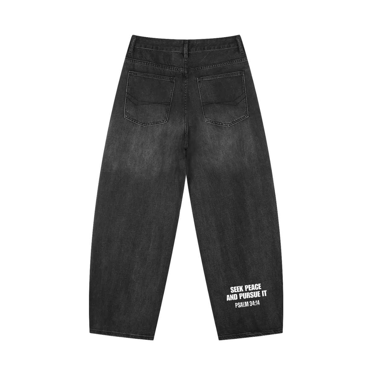 Unisex Vintage Wash Barrel Leg Jeans