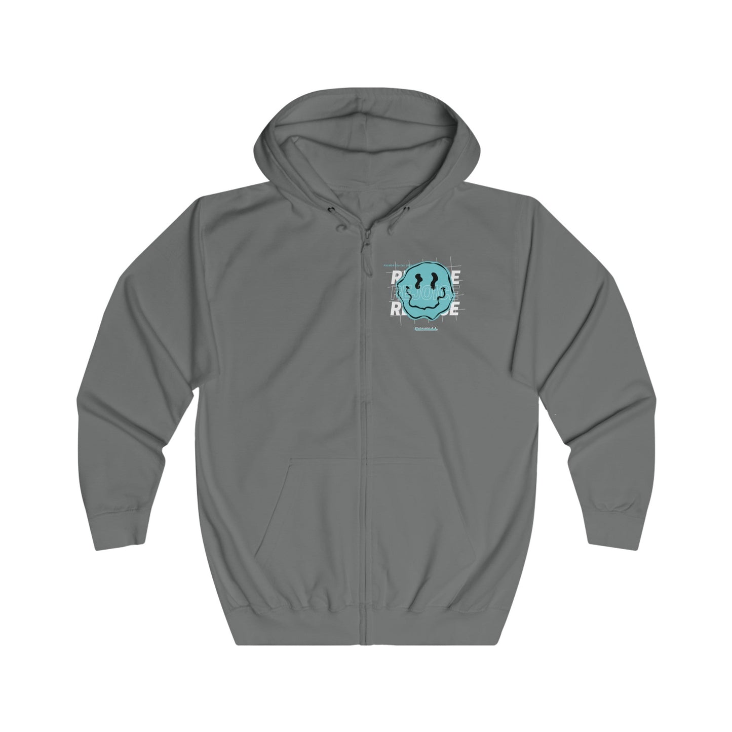 Blue "REJOICE" Unisex Full Zip Hoodie - PSALMS34Clothing