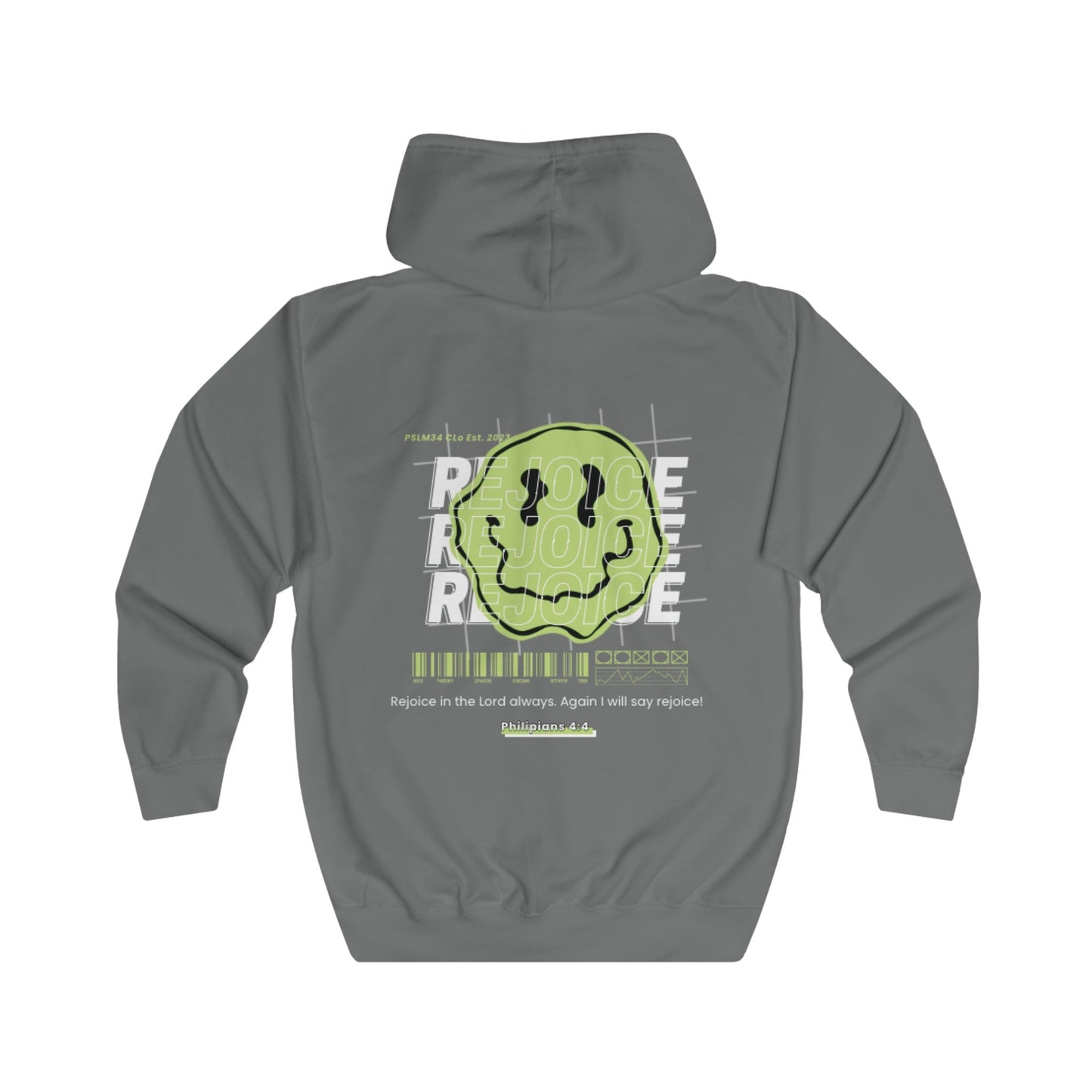 Lime "REJOICE" Unisex Full Zip Hoodie - PSALMS34Clothing
