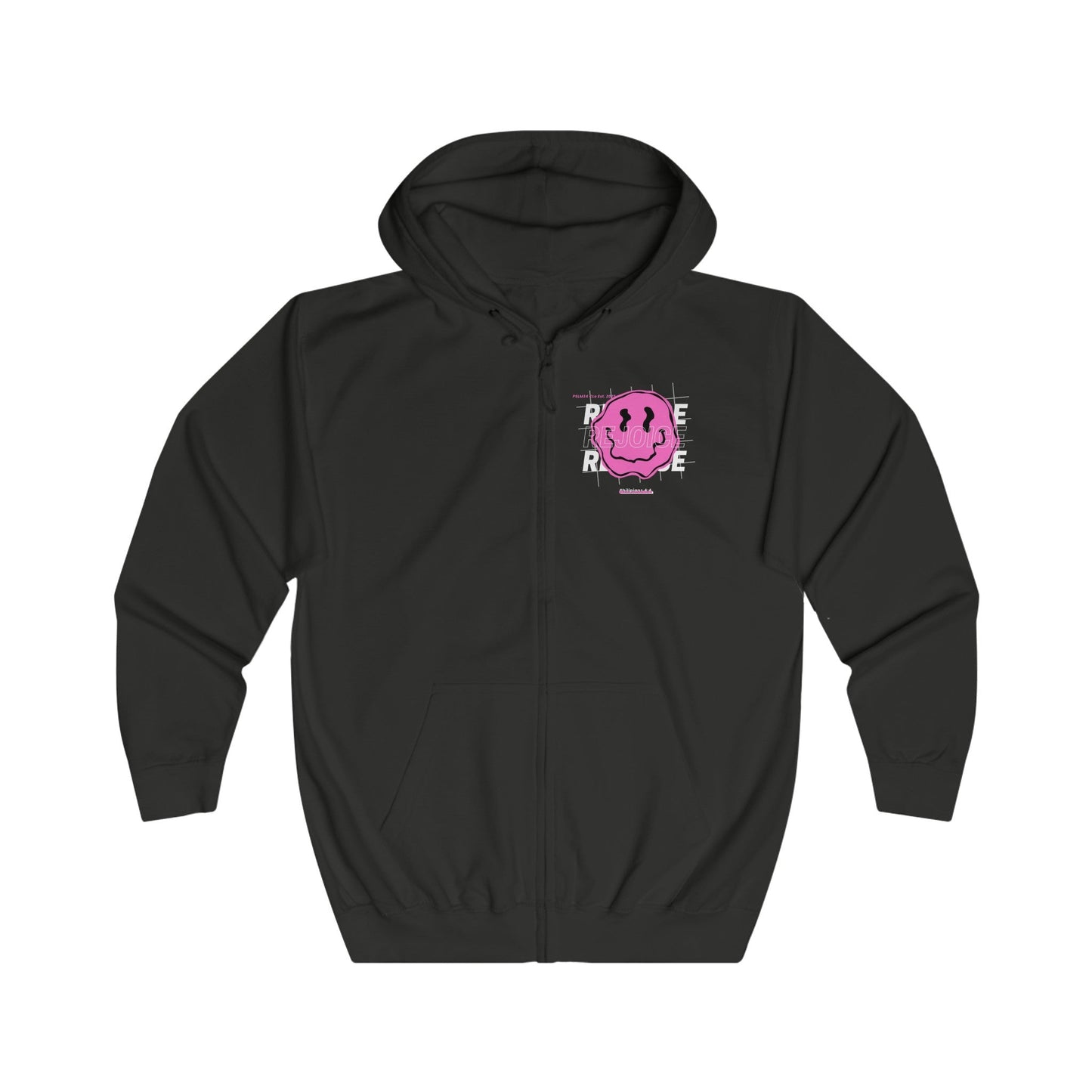 Pink "REJOICE" Unisex Full Zip Hoodie - PSALMS34Clothing