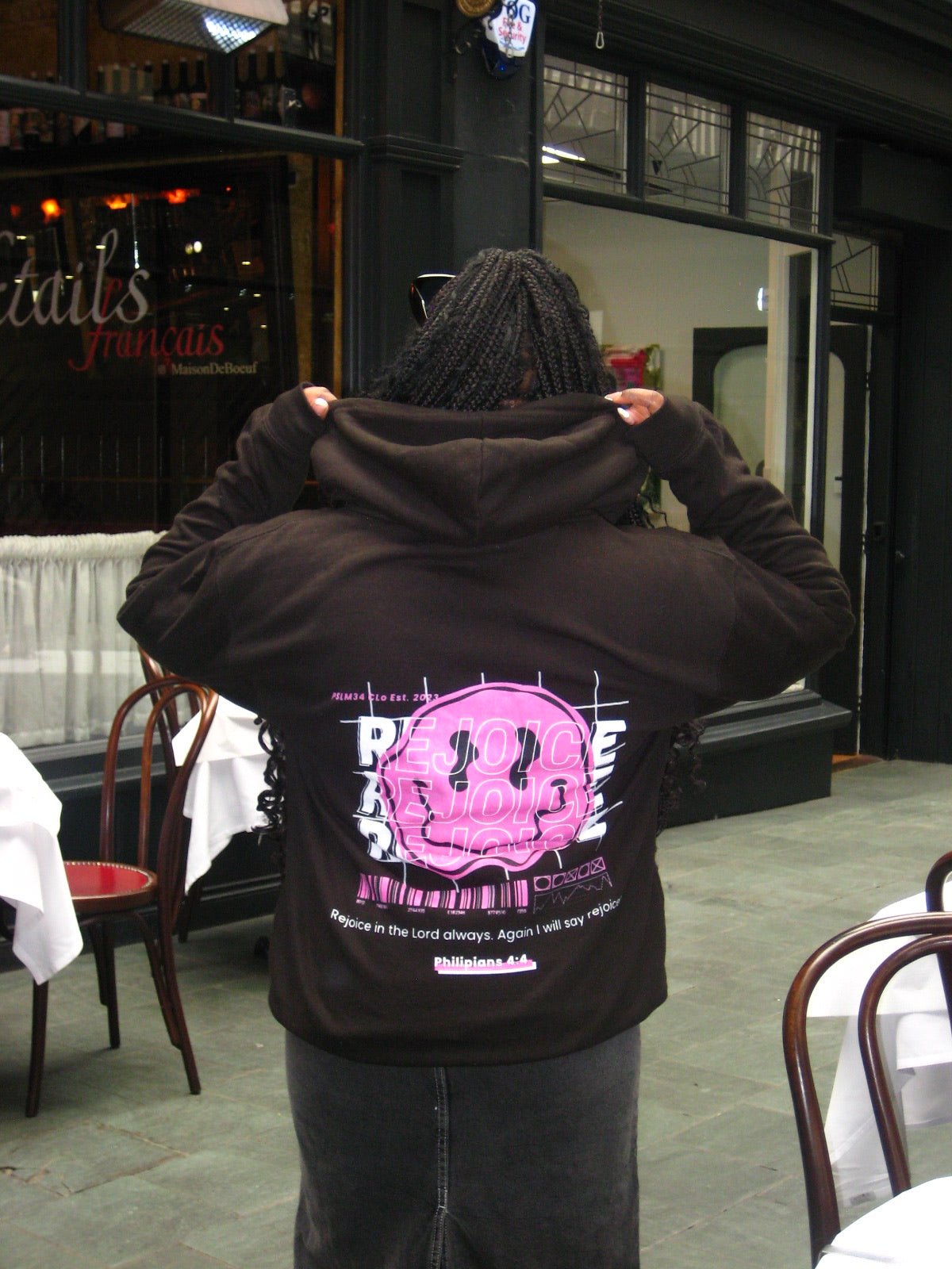 Red "REJOICE" Unisex Full Zip Hoodie - PSALMS34Clothing