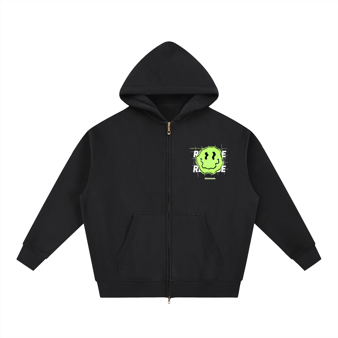 Unisex Lime  "REJOICE" Zip Up Hoodie