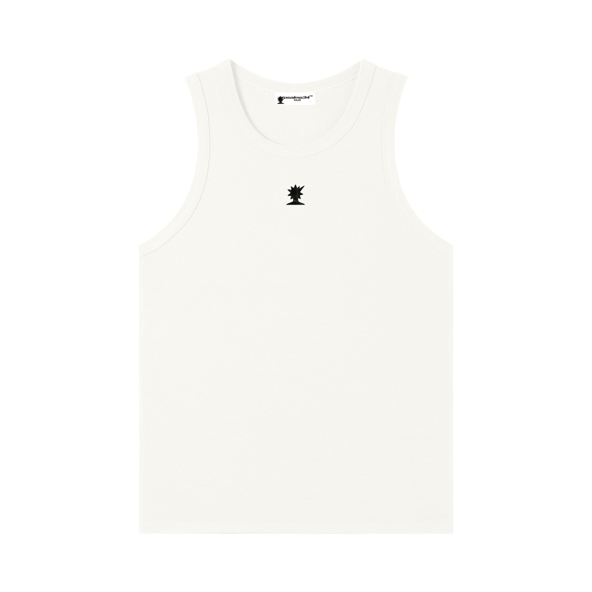 Men's "P34" White Ribbed Tank