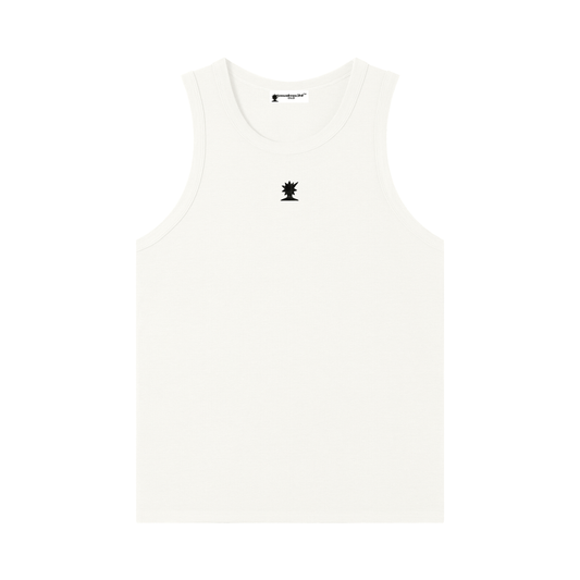 Men's "P34" White Ribbed Tank