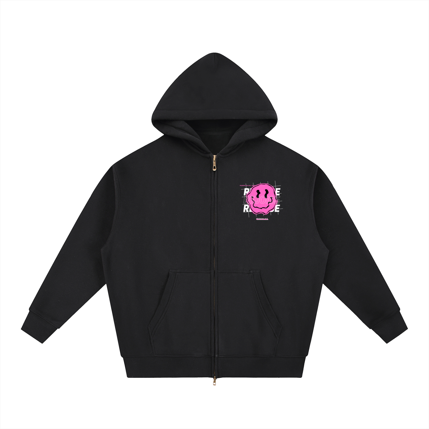 Unisex BUBBLEGUM "REJOICE" Zip Up Hoodie