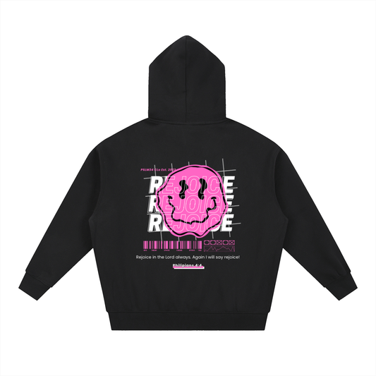 Unisex BUBBLEGUM "REJOICE" Zip Up Hoodie