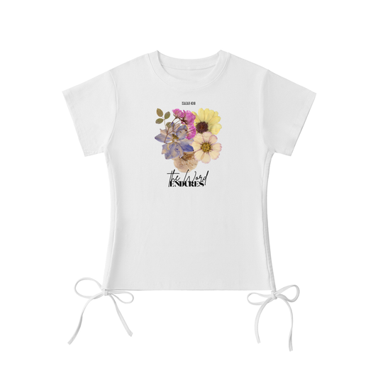 Women's "ENDURES" White Drawstring Tee