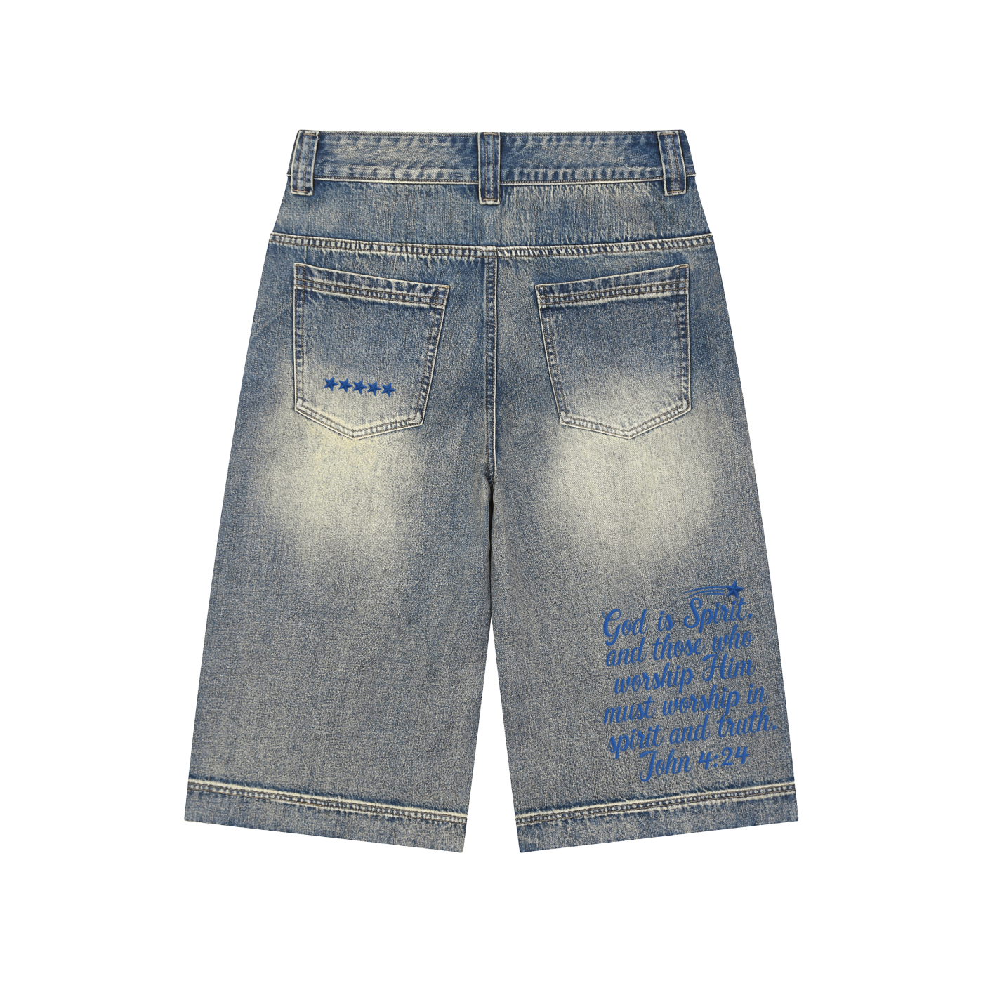 Unisex Blue "SPIRIT&TRUTH" Jorts