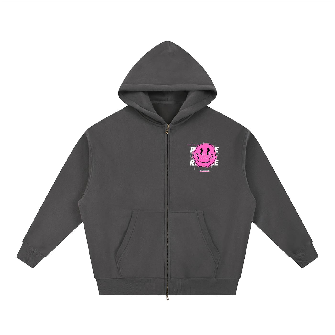 Unisex BUBBLEGUM "REJOICE" Zip Up Hoodie