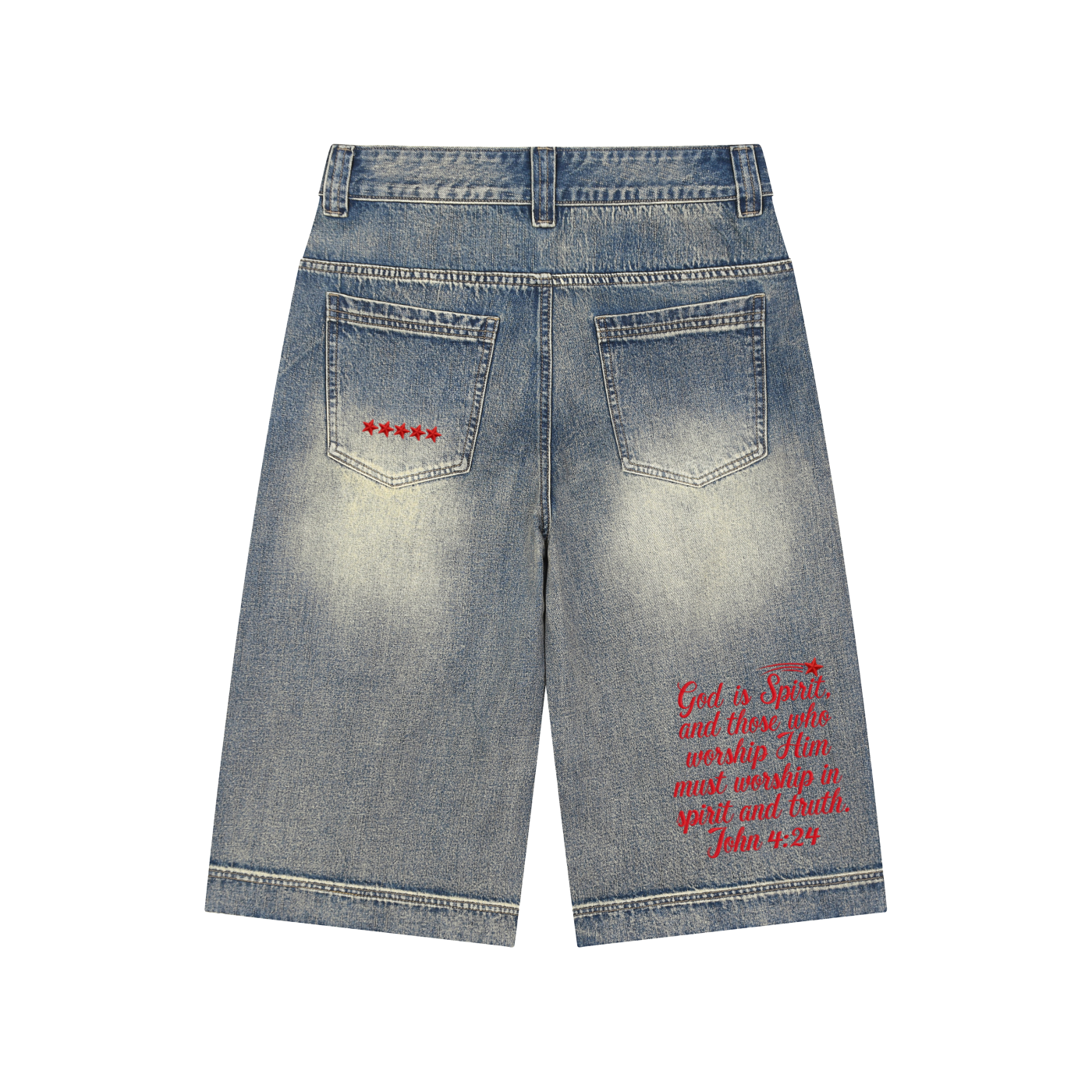 Unisex Red "SPIRIT&TRUTH" Jorts