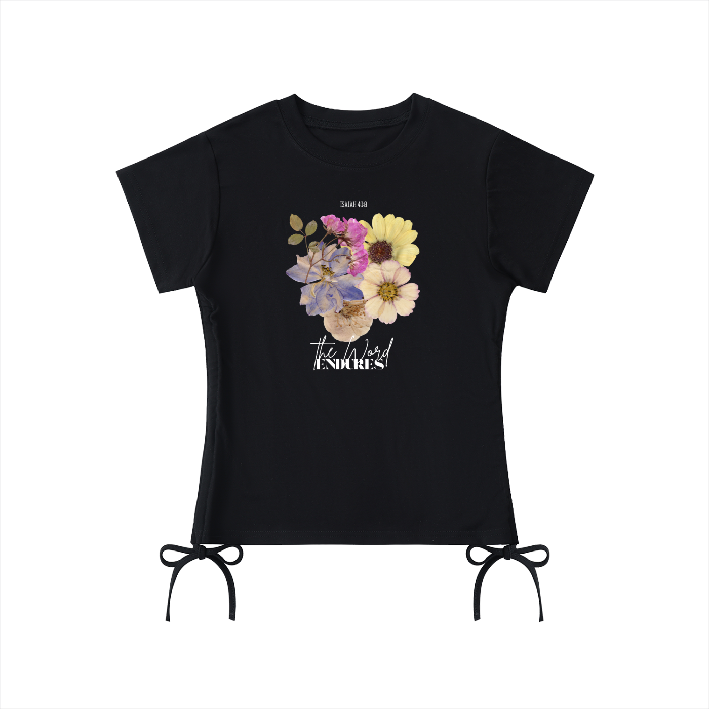 Women's "ENDURES" Black Drawstring Tee