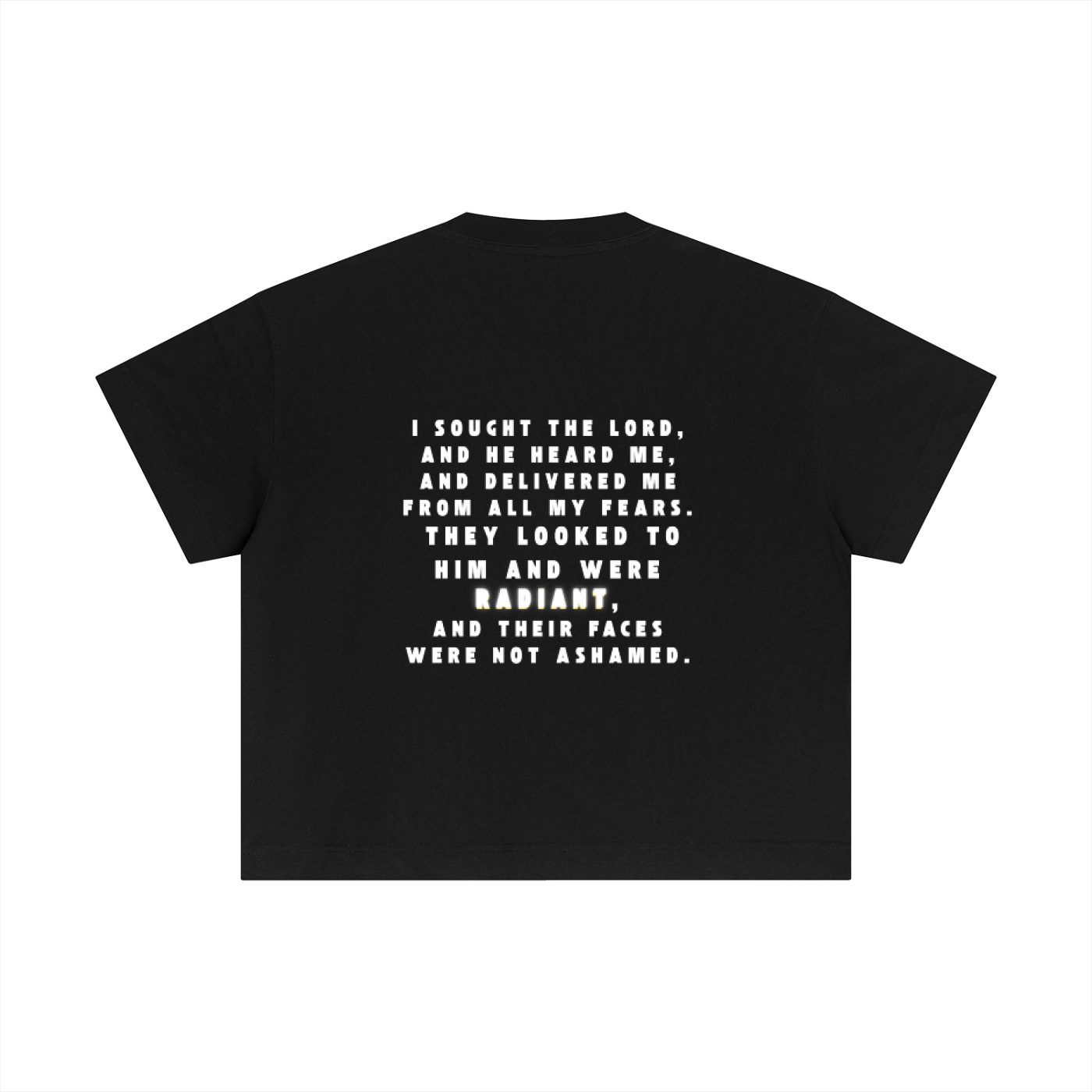 Unisex "RADIANT" Black Boxy Tee