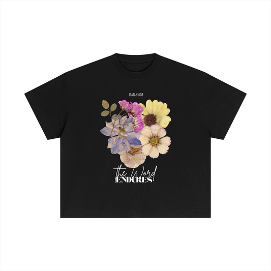 Women’s "ENDURES" Black Boxy Tee
