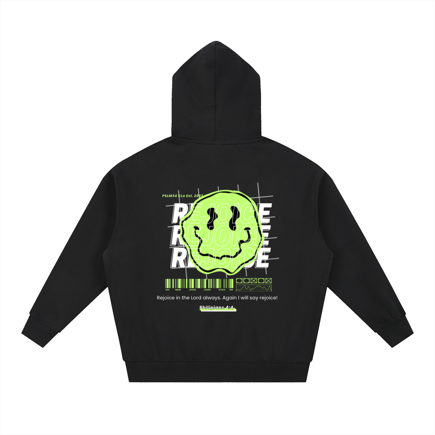 Unisex Lime  "REJOICE" Zip Up Hoodie