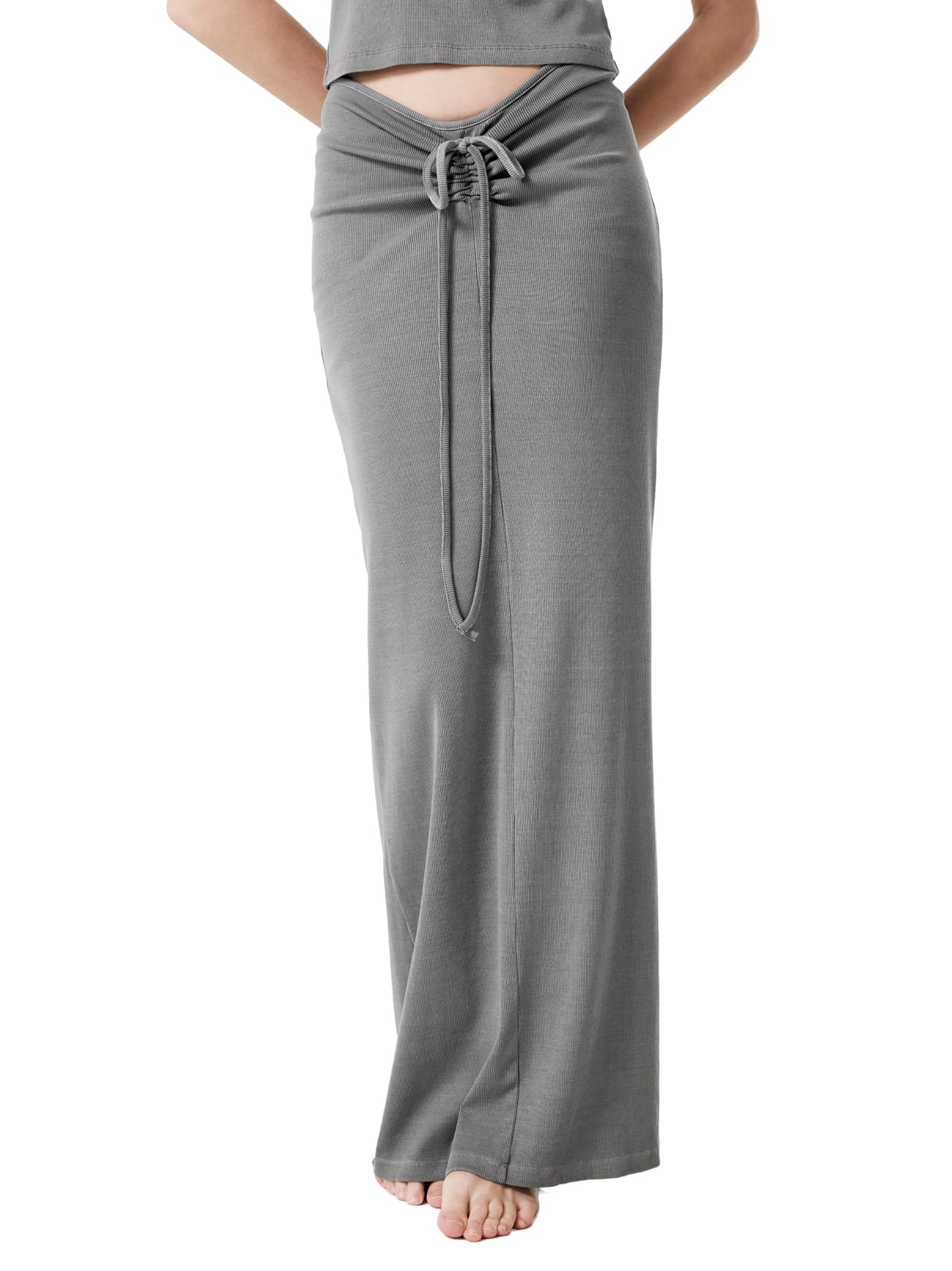 Drawstring Maxi Skirt