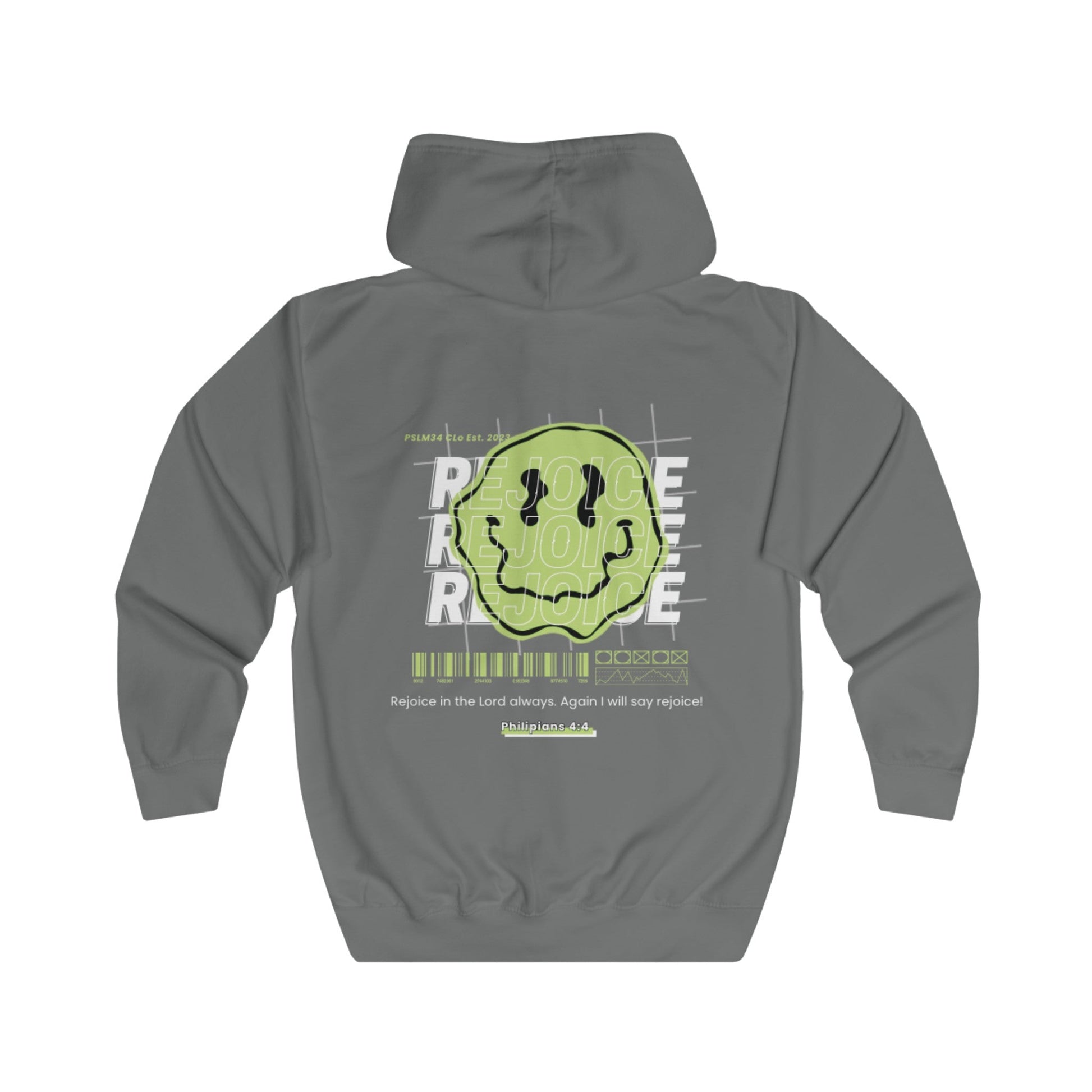 Lime "REJOICE" Unisex Full Zip Hoodie - PSALMS34Clothing