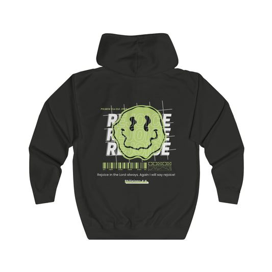 Lime "REJOICE" Unisex Full Zip Hoodie - PSALMS34Clothing