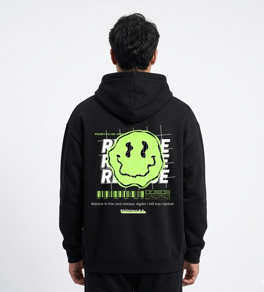 Unisex Lime  "REJOICE" Zip Up Hoodie