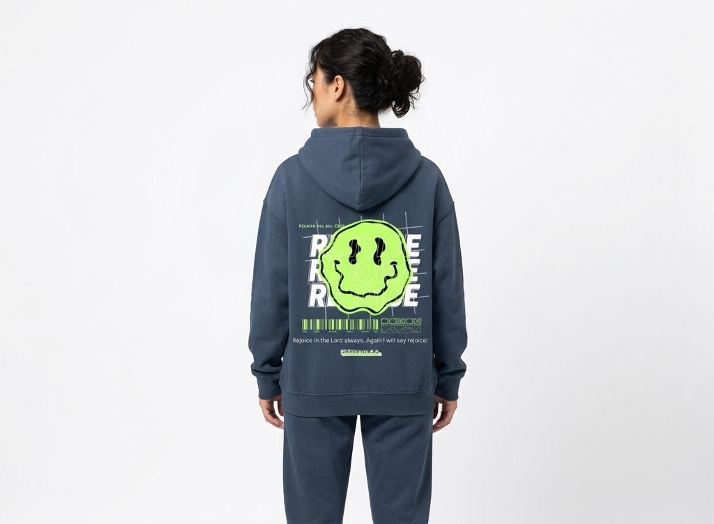 Unisex Lime  "REJOICE" Zip Up Hoodie