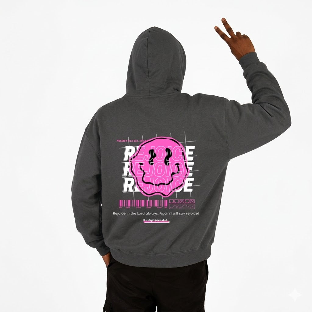 Unisex BUBBLEGUM "REJOICE" Zip Up Hoodie